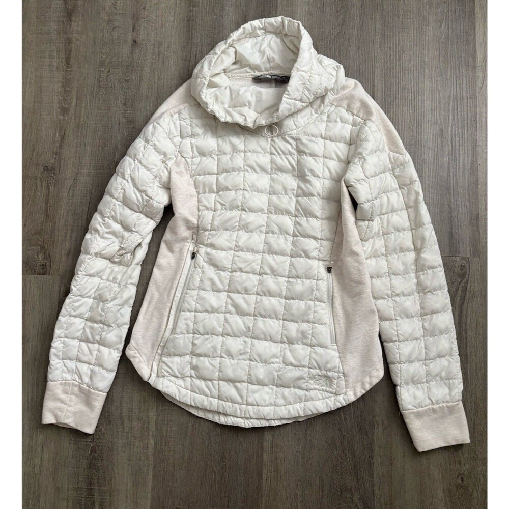 The North Face Jacket Womens ThermoBall Hybrid White Beige Sweatshirt